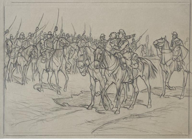Le général Margueritte est blessé mortellement à la bataille de Sedan (1er septembre 1870), Victor Huen, 1908 (?)