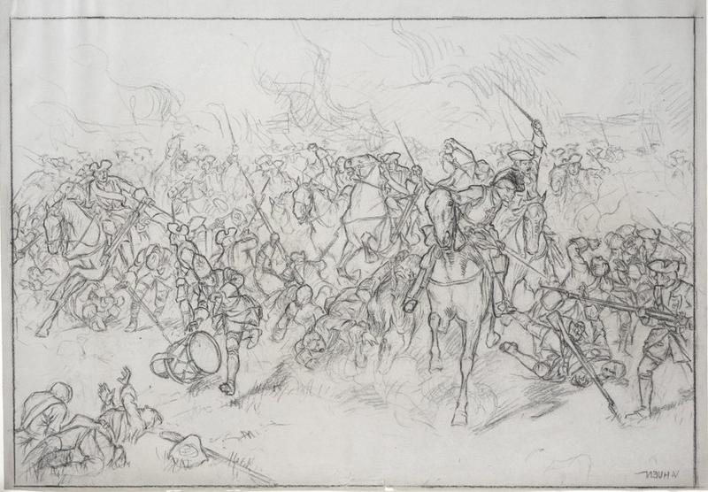 Scène de bataille, Victor Huen, 1908 (?)