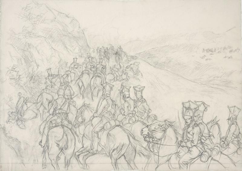 Retraite de la cavalerie, Victor Huen, 1908 (?)