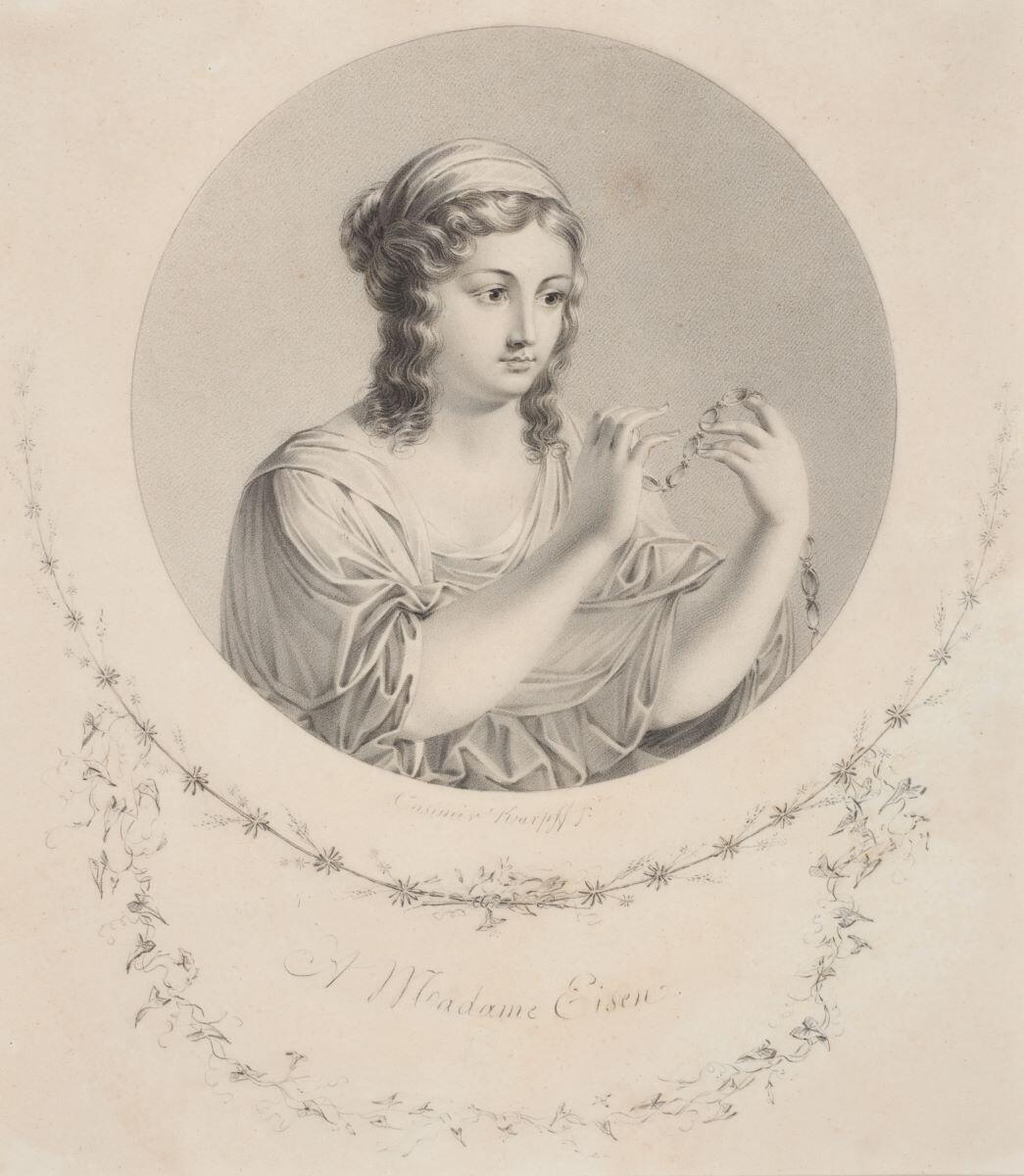 Femme drapée à l'antique, vue à mi-corps, de trois quart à droite, Jean-Jacques Karpff, 1793-1806