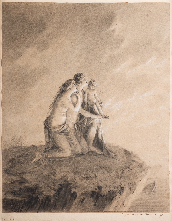 Trois personnages au bord d'une falaise (titre factice), Jean-Jacques Karpff