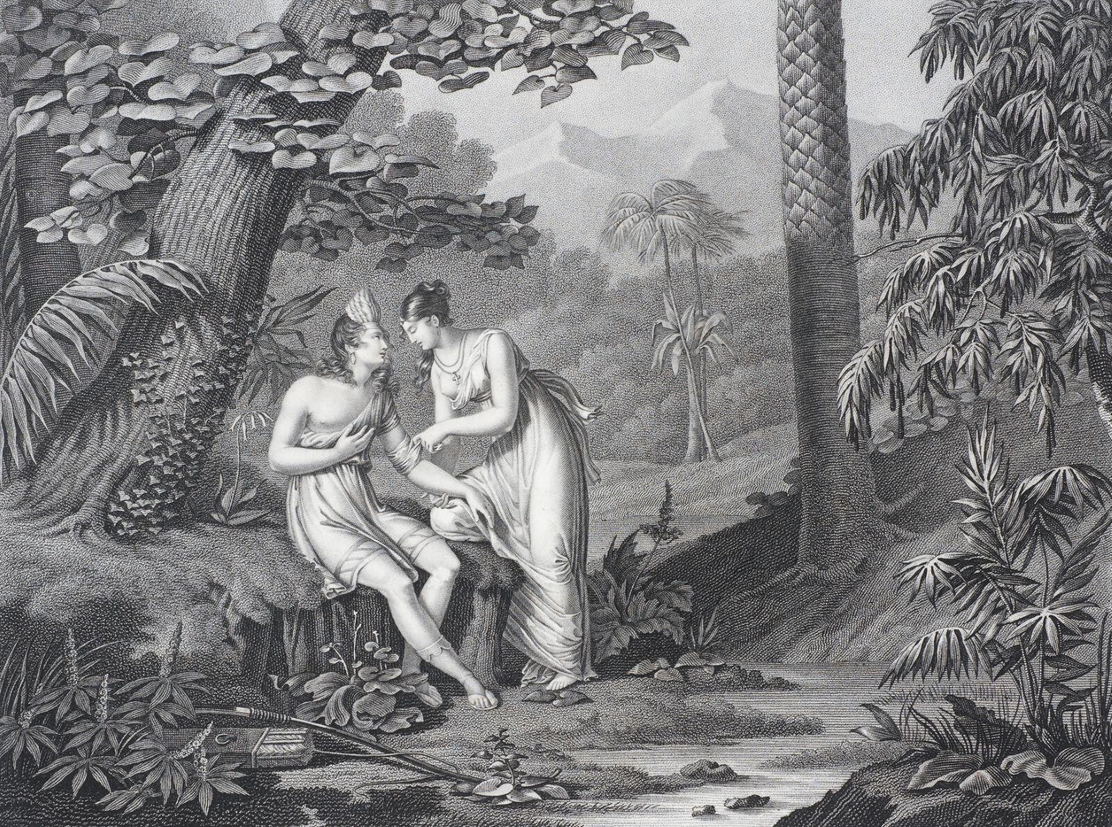 Atala pansant la blessure de Chactas, Charles Abraham Chasselat, 1801 après