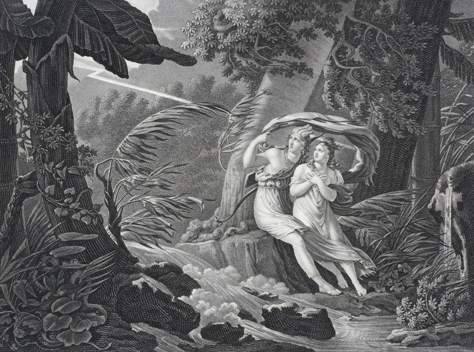 Atala et Chactas surpris par l'orage, Charles Abraham Chasselat, 1801 après