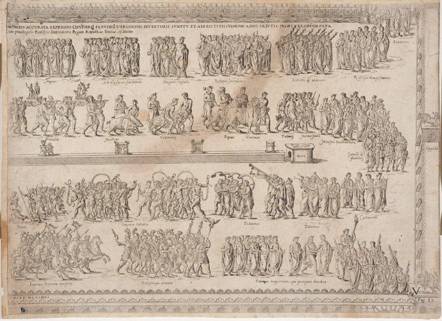 Procession dans le Circus Maximus, Etienne Duperac, 1560 vers