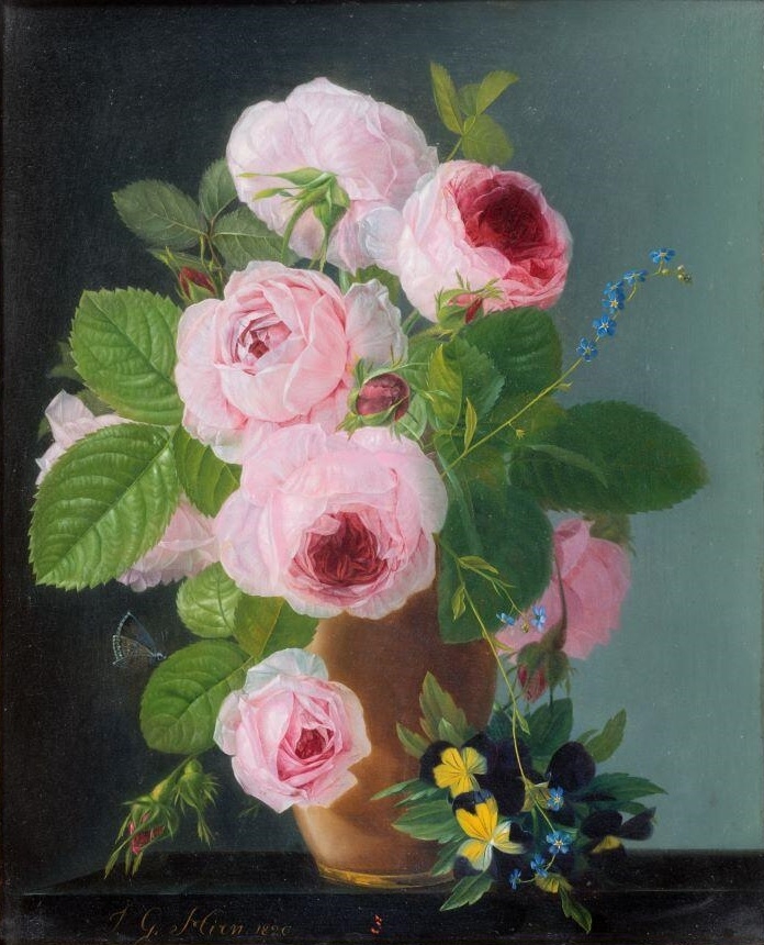 Bouquet de roses, Jean Georges Hirn, 1820 achevé en