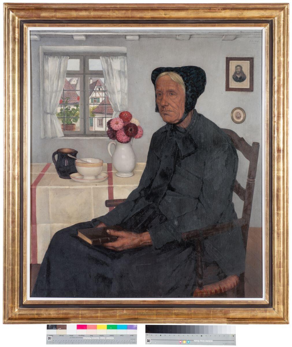 Portrait de femme assise dans un intérieur, Gustave Stoskopf, 1932