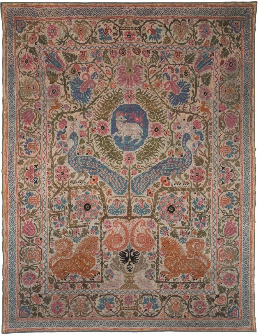 Tapis tricoté à l'agneau pascal provenant de la corporation des bonnetiers de Colmar_1