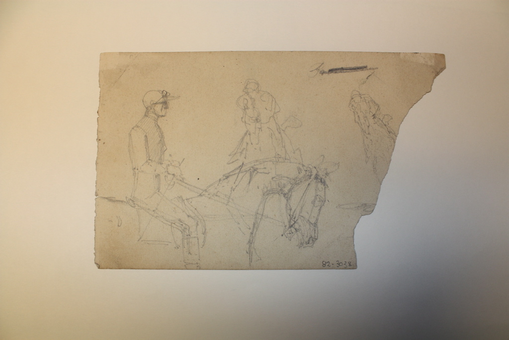 Jockey et cheval après le saut / Portrait de jockey et de son cheval (Recruit ?)_1