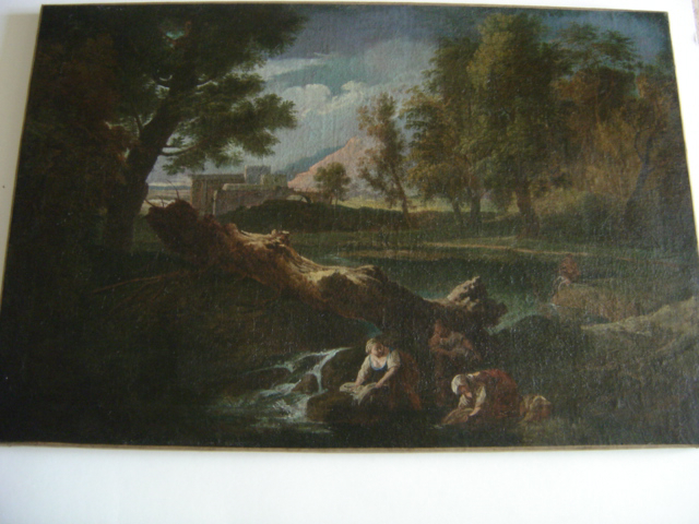 Paysage aux lavandières ou Paysage orné de fabriques, Pieter Mulier, 1675-1715