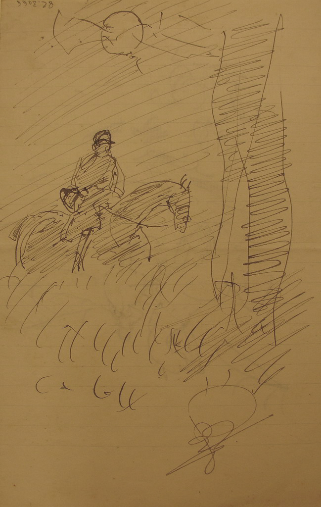 Cheval monté se cabrant / Promenade à cheval à la campagne_1