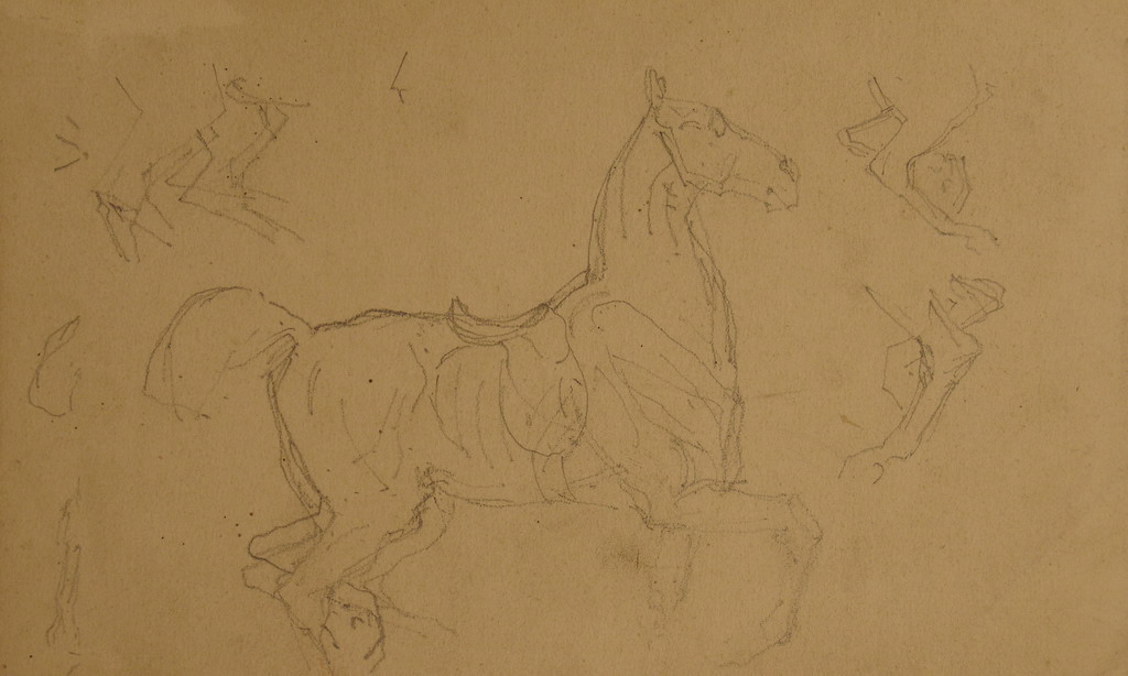 Cheval caracolant / Têtes de jockeys et chevaux_0