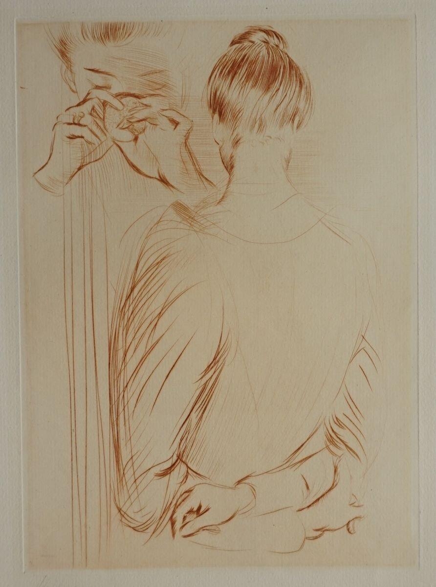 Feuille d'études : femme de dos, femme buvant une tasse, Paul César Helleu, 4e quart 19e siècle, 1er quart 20e siècle
