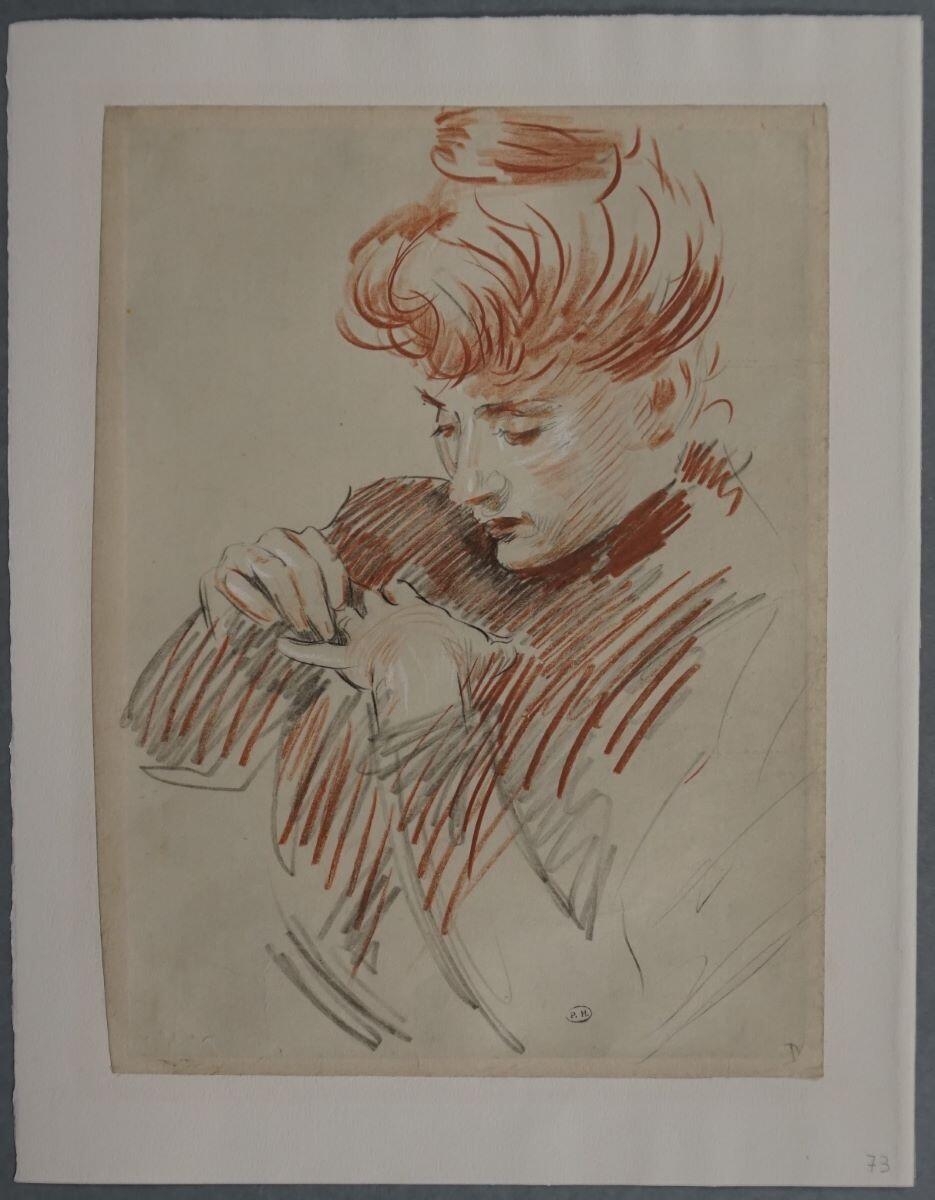 Alice Helleu arrangeant son alliance, Paul César Helleu, 4e quart 19e siècle, 1er quart 20e siècle