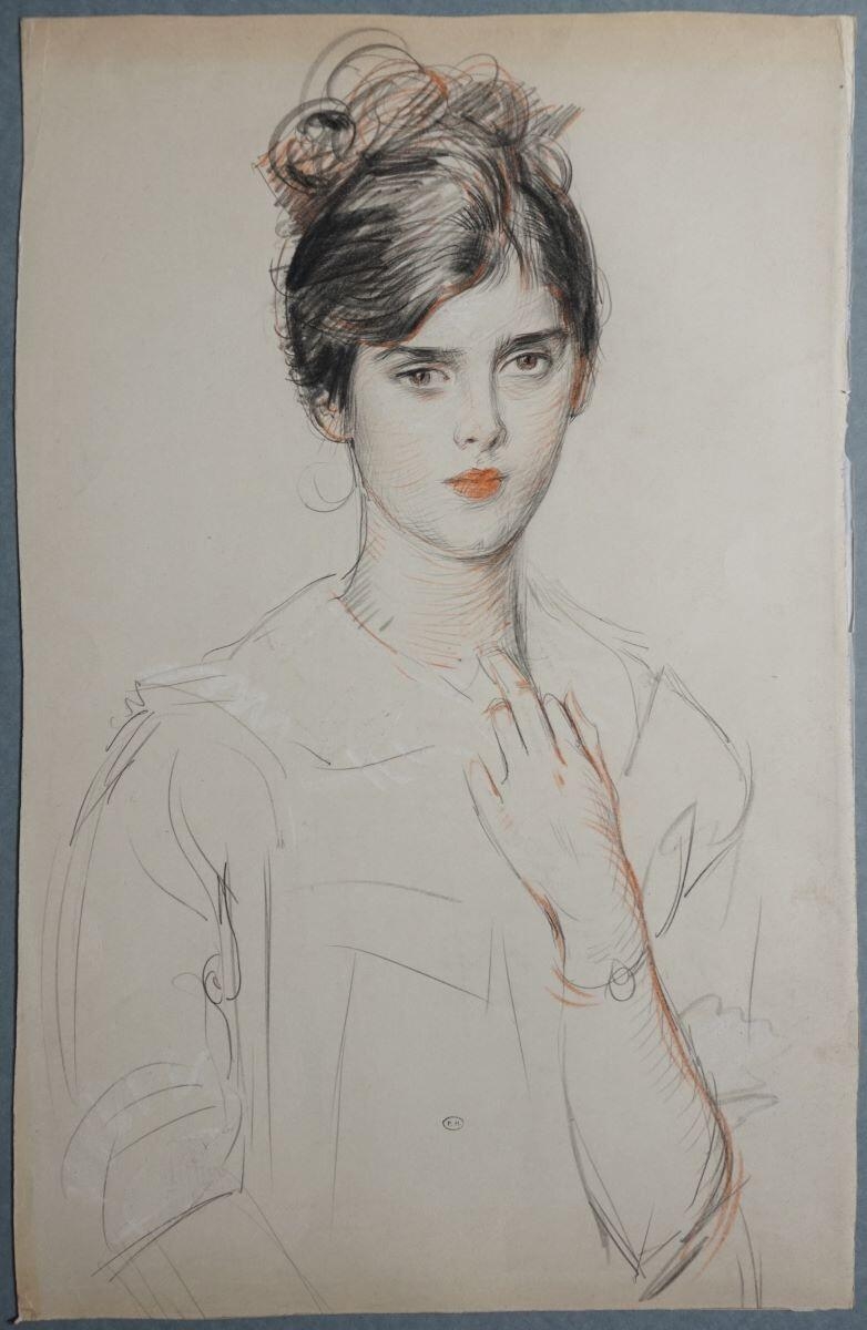 Paulette Helleu ; Étude de femme assise (verso), Paul César Helleu, 1er quart 20e siècle