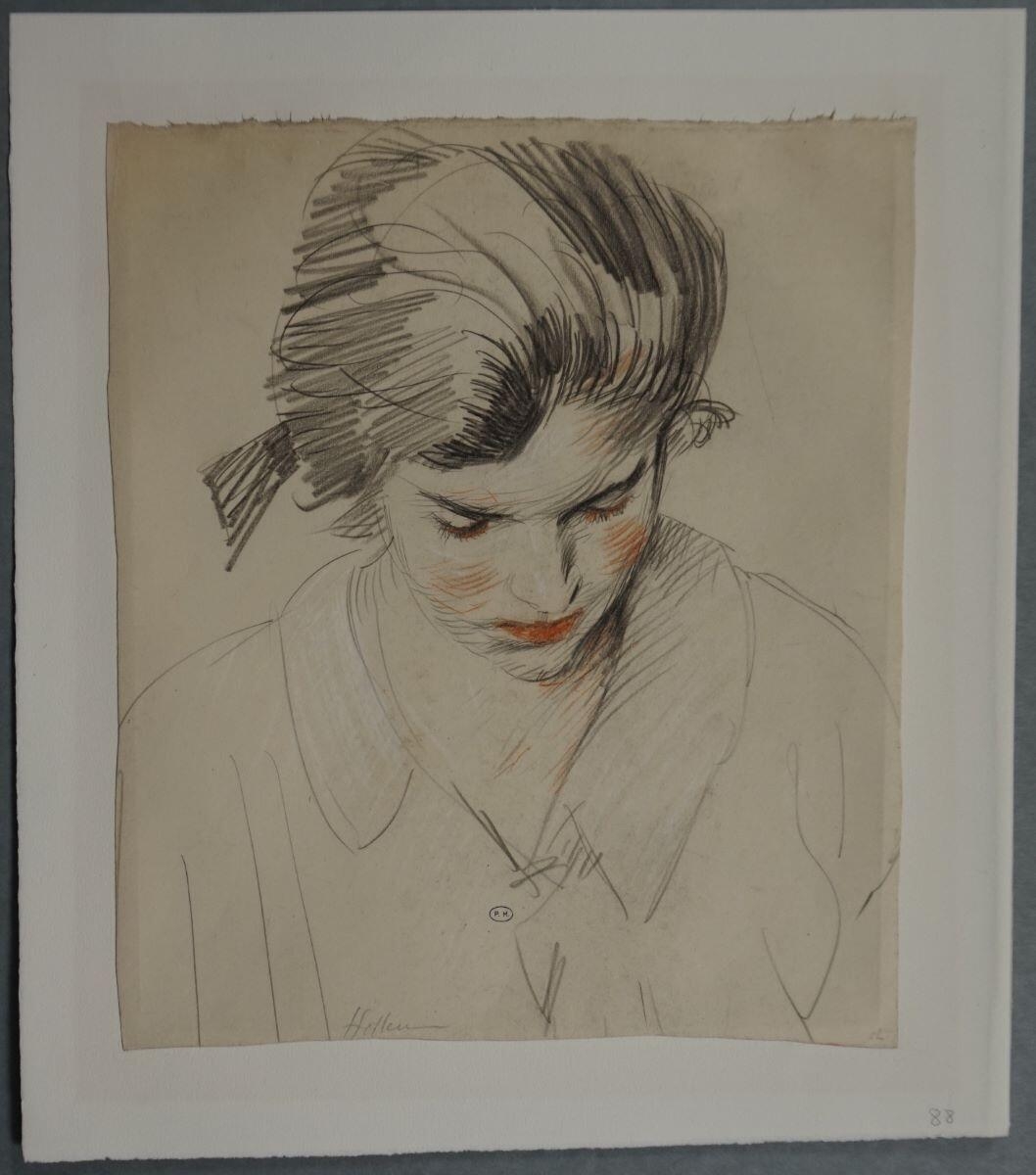 Paulette Helleu ; Esquisse (verso), Paul César Helleu, 1er quart 20e siècle