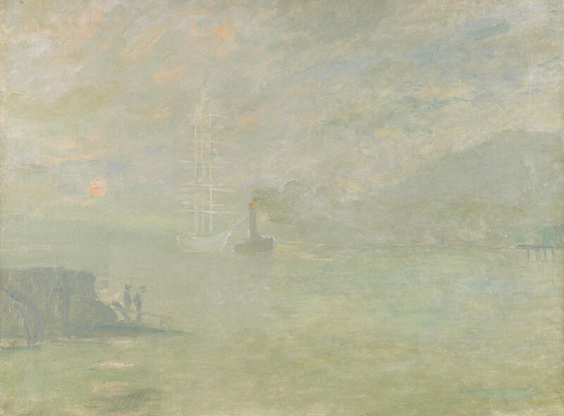 Rouen, brume au soleil levant sur la Seine, Paul César Helleu, 1922