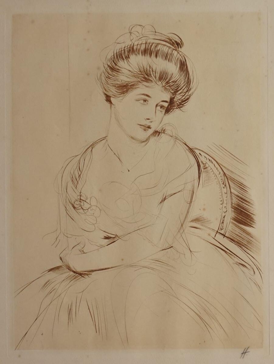Portrait de mademoiselle Sherman, Paul César Helleu, 4e quart 19e siècle, 1er quart 20e siècle
