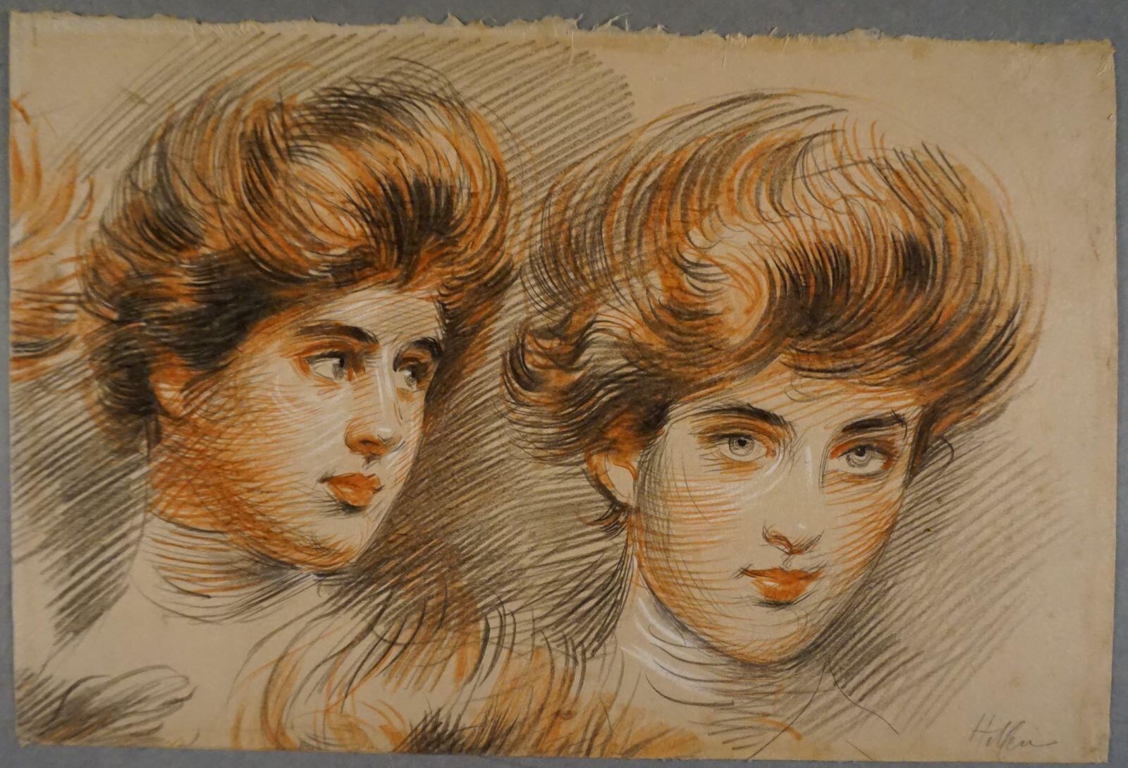 Deux portraits de femme, Paul César Helleu, 4e quart 19e siècle, 1er quart 20e siècle