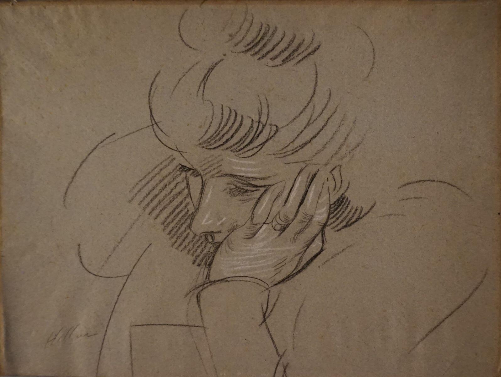 Alice Helleu pensive ; Esquisse d'un portrait de femme (verso), Paul César Helleu, 4e quart 19e siècle, 1er quart 20e siècle
