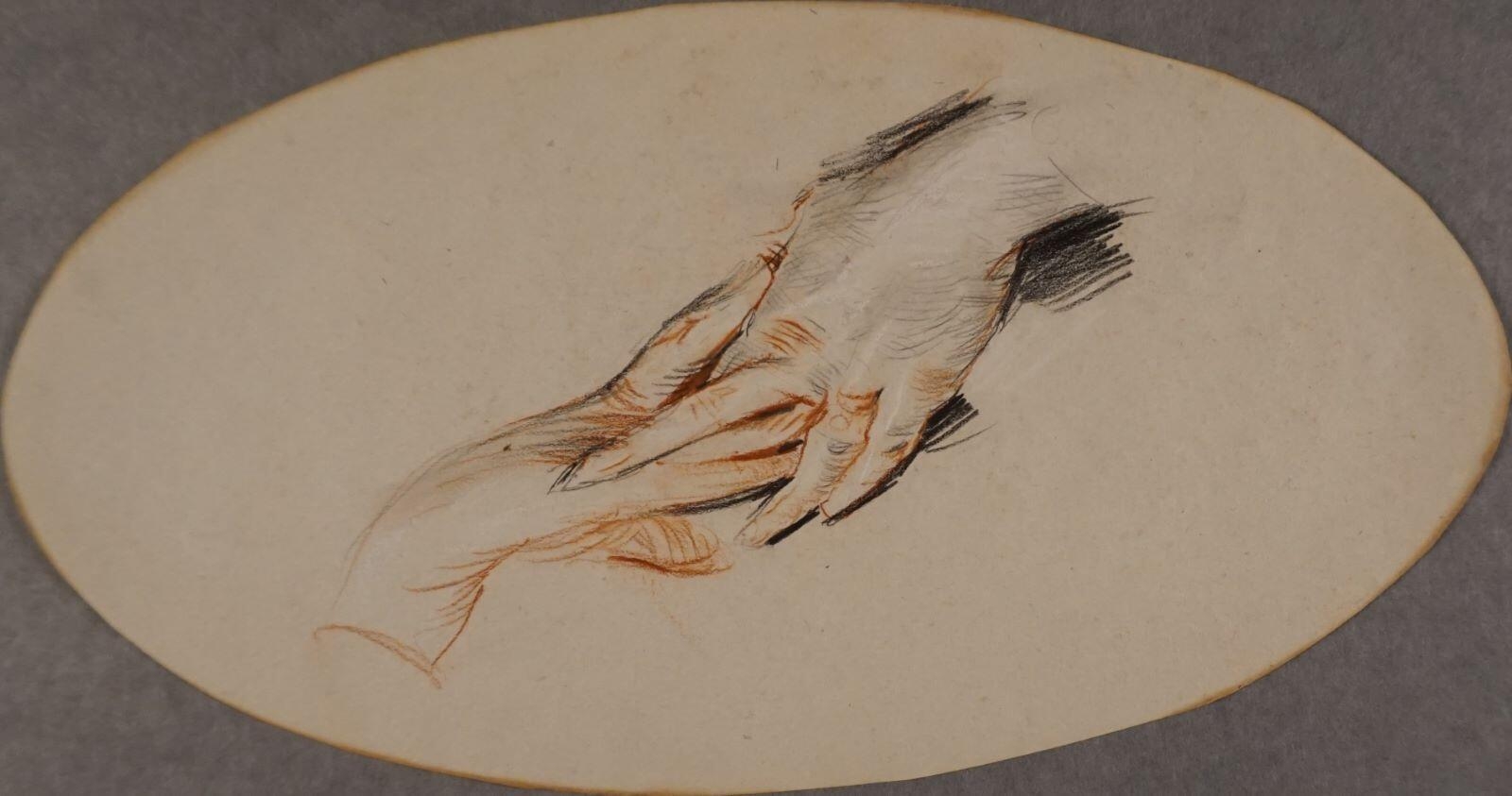 Étude de mains croisées ; Esquisse (verso), Paul César Helleu, 4e quart 19e siècle, 1er quart 20e siècle