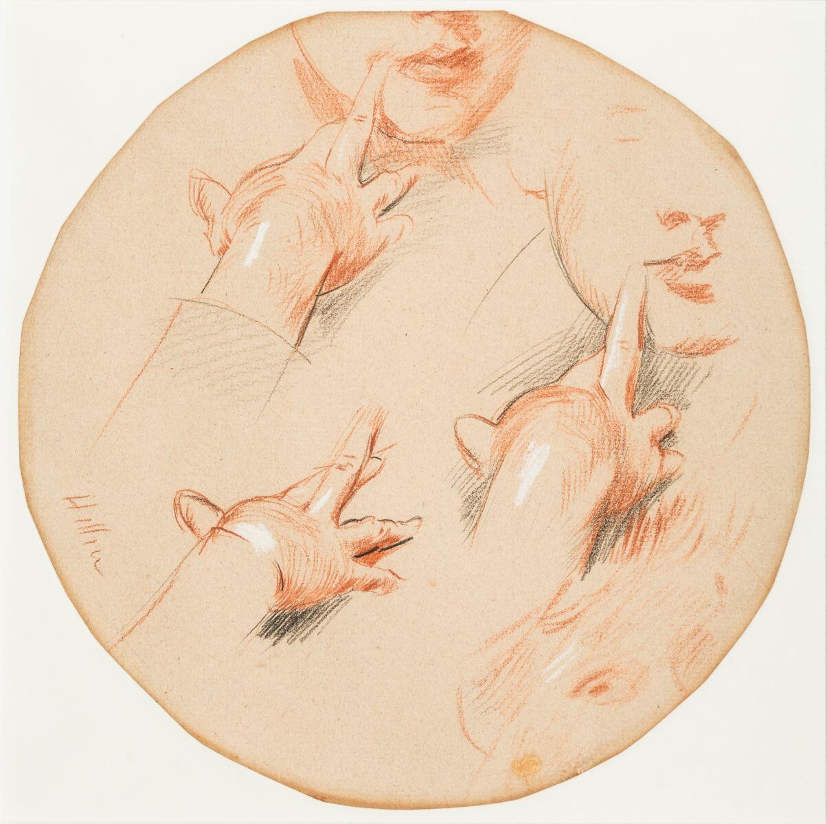 Trois études de main, Paul César Helleu, 4e quart 19e siècle, 1er quart 20e siècle