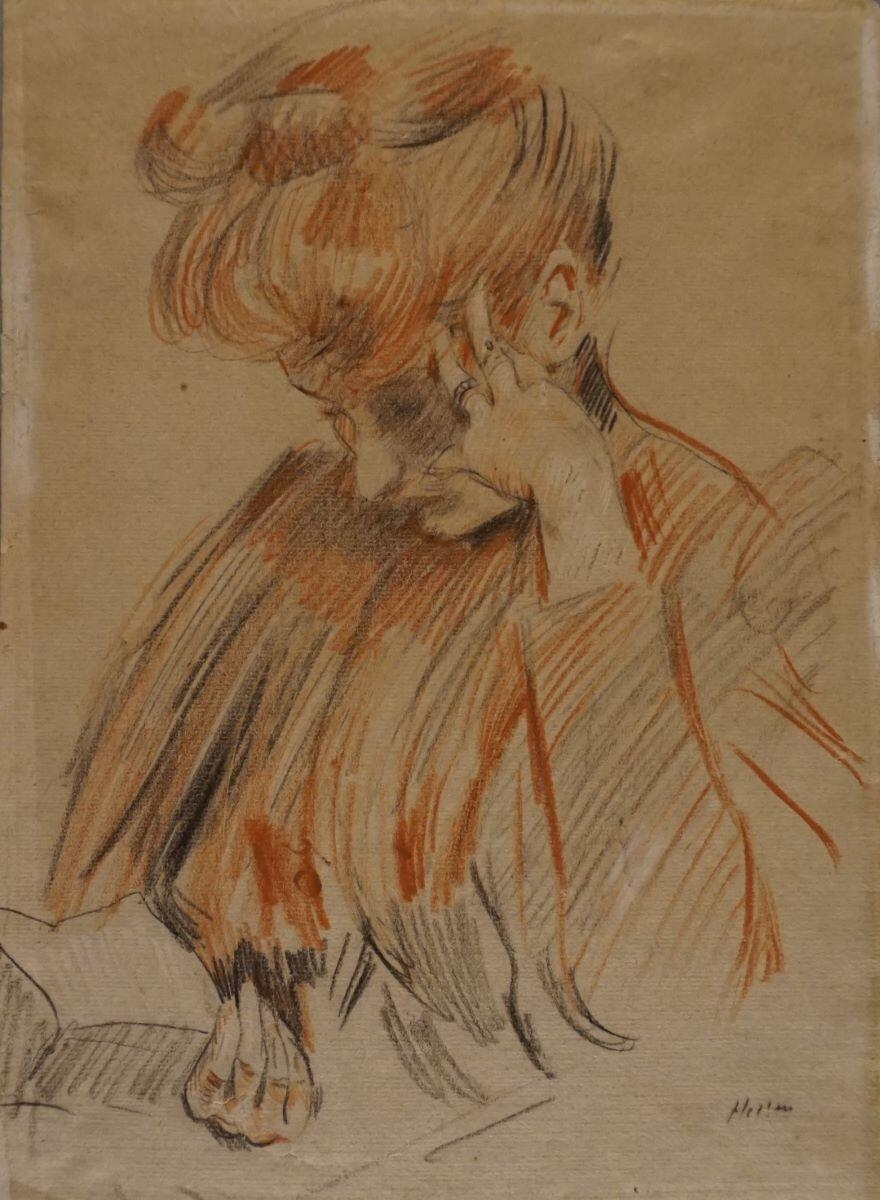 Alice Helleu lisant, Paul César Helleu, 4e quart 19e siècle, 1er quart 20e siècle