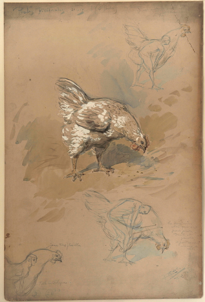 Poules picorantes, Alfredo Edel, 1908 achevé en