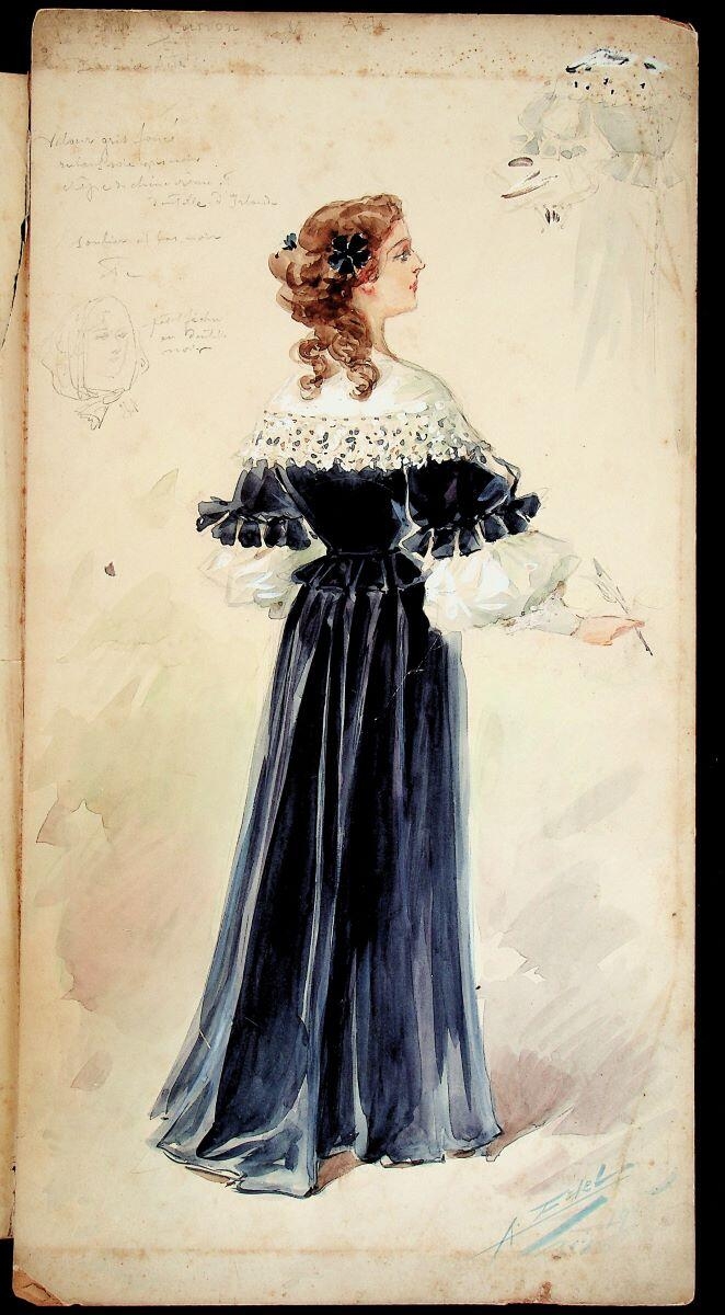 Scarron costume de femme, Alfredo Edel, 1905