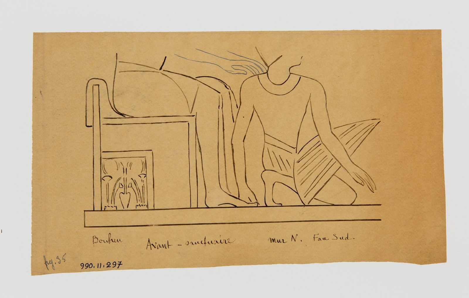 Le couronnement d'Hatchepsout par le dieu Amon (titre factice), Marcelle Baud, 20e siècle