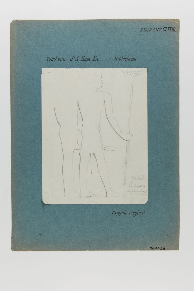 Dessin ébauché du mastaba d'Uhemka (titre factice), Marcelle Baud, 20e siècle