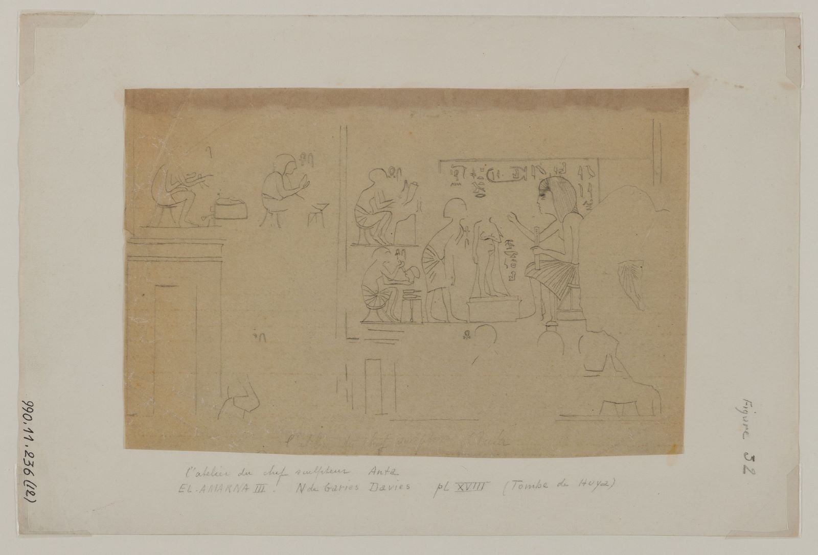 L'atelier du chef sculpteur Anta (titre manuscrit), Marcelle Baud, 20e siècle