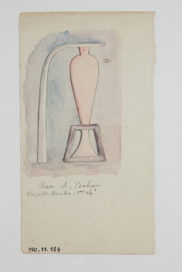 Aquarelle d'un vase à libation (titre factice), Marcelle Baud, 1978 avant