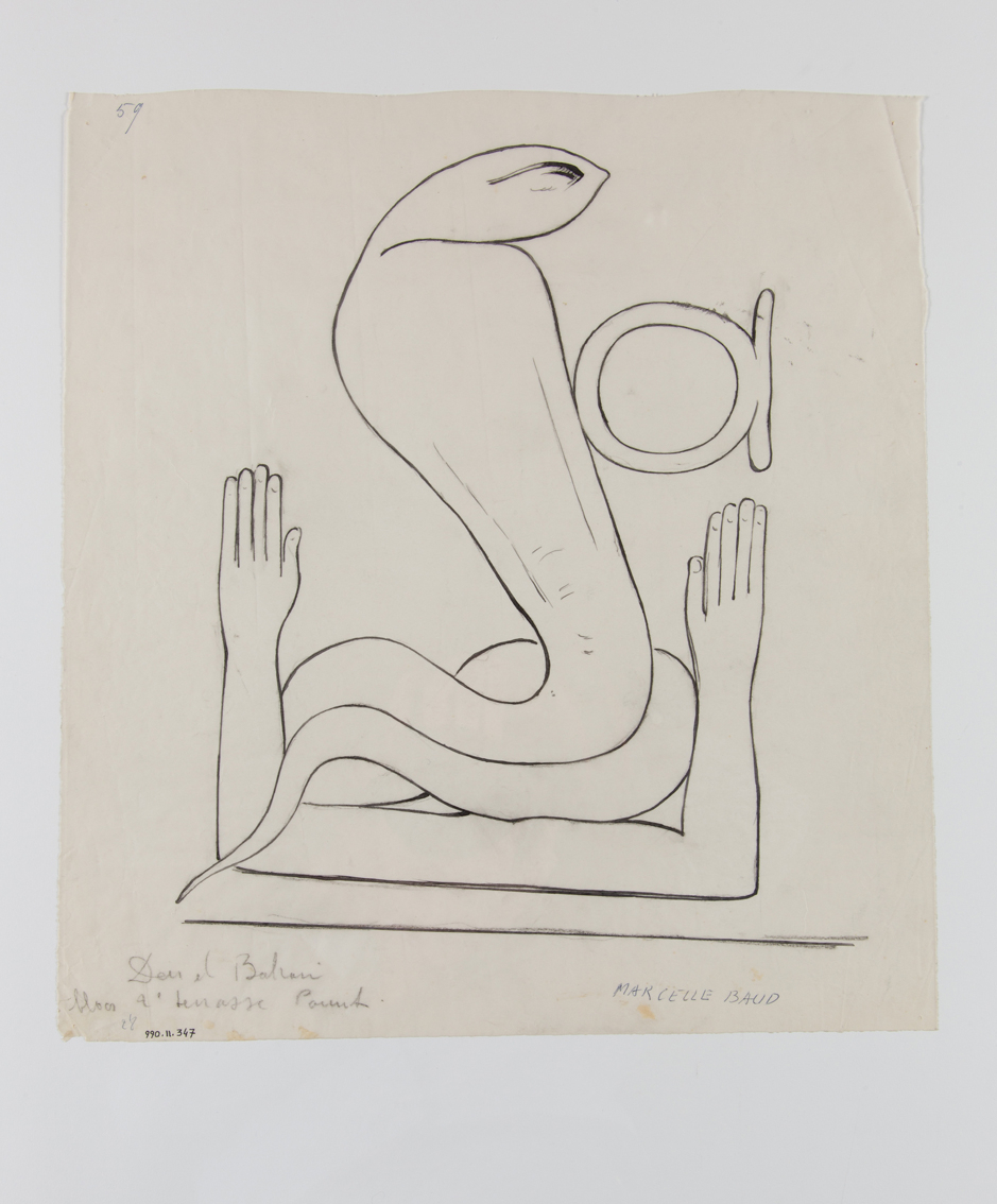 Décor du temple d'Hatchepsout de Deir el-Bahari (titre factice), Marcelle Baud, 20e siècle