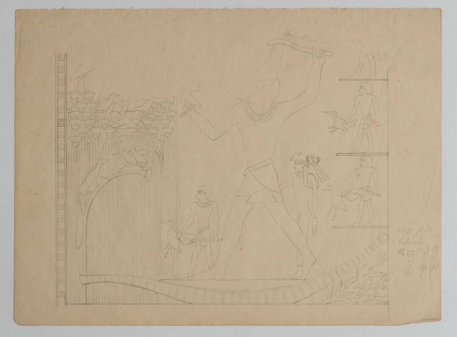 Décor de la tombe de Rashepses (titre factice), Marcelle Baud, 20e siècle