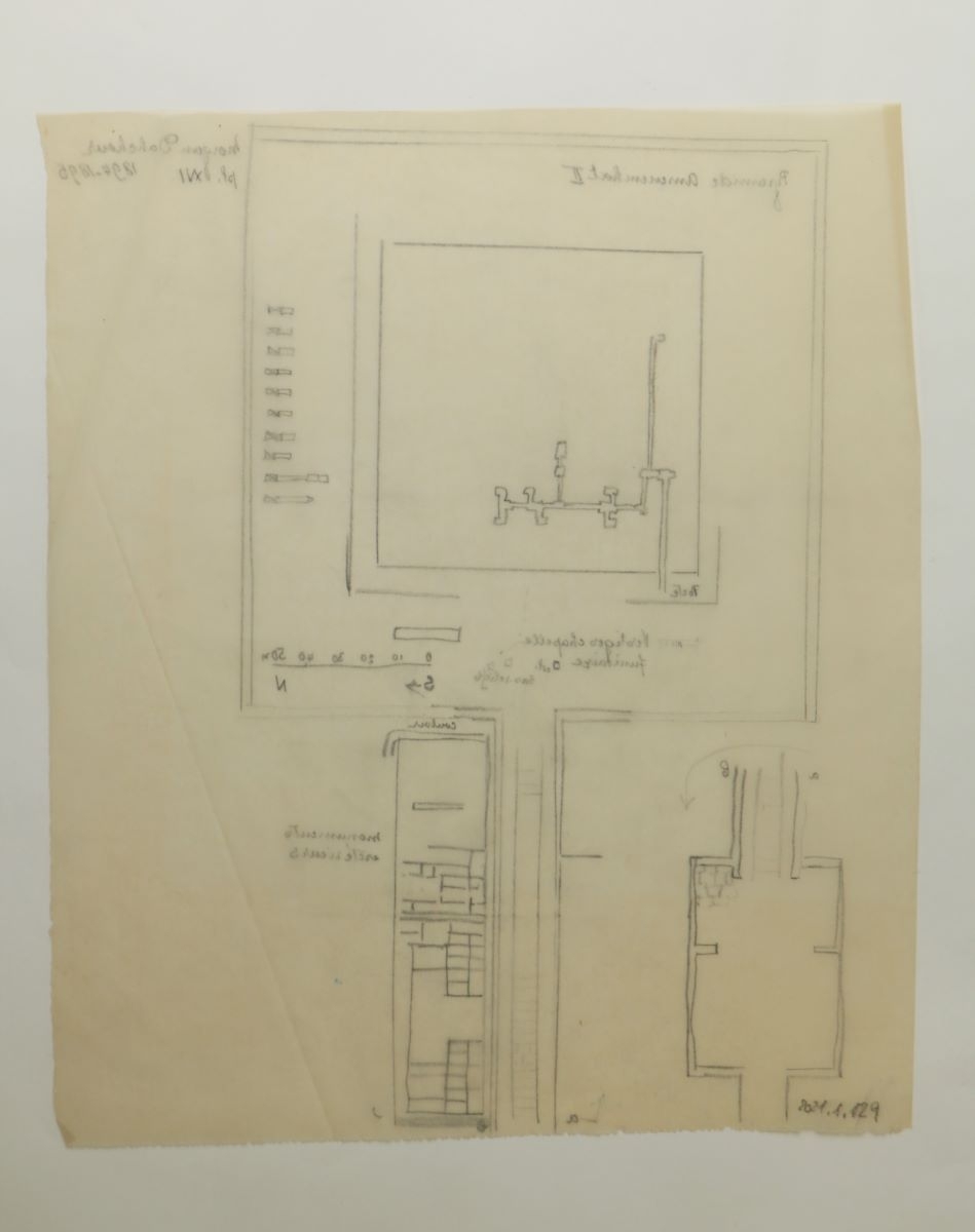 Plan de la pyramide d'Amenemhat II (titre manuscrit)_1