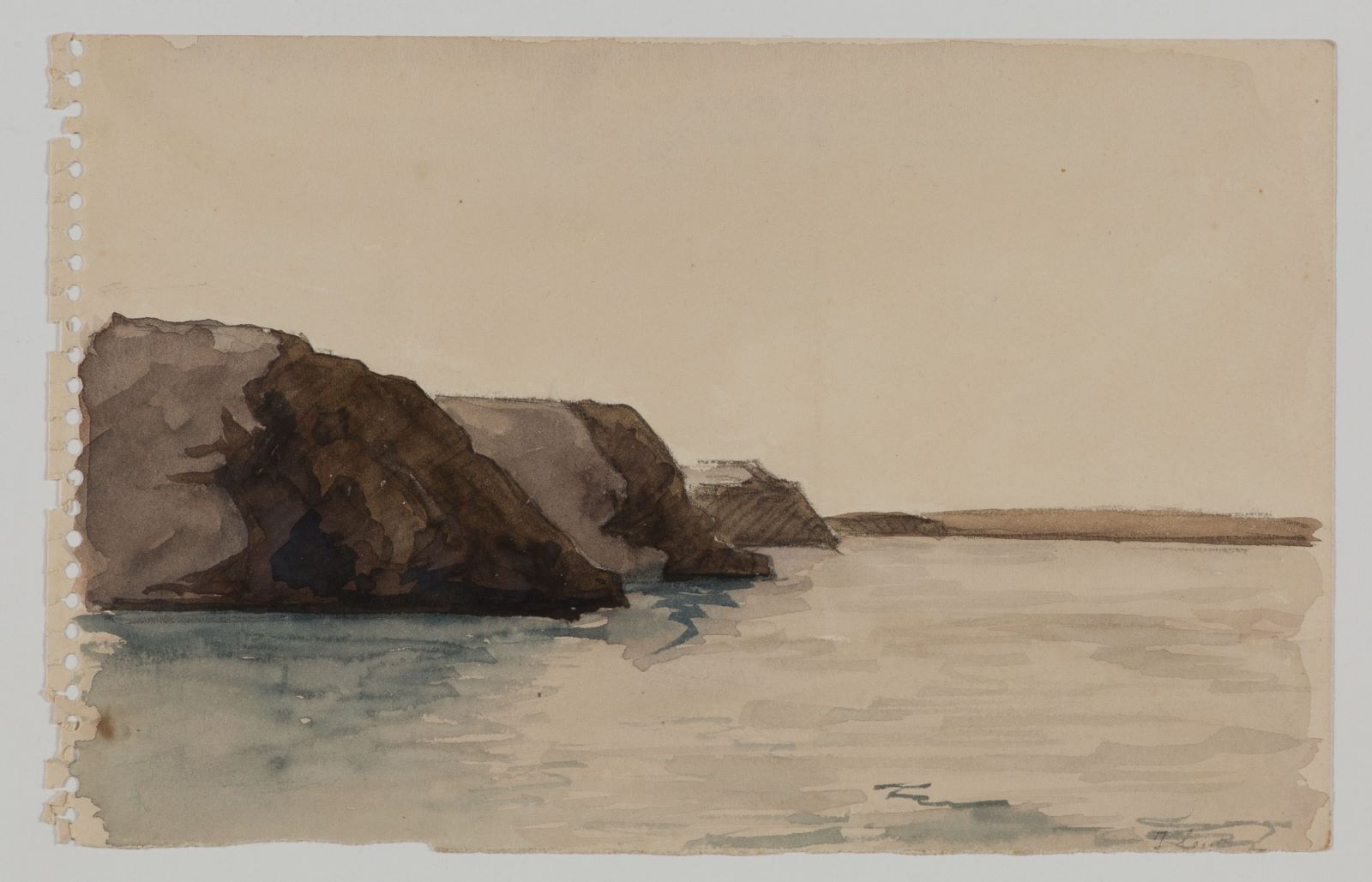 Korosko, rive droite vue d'aval (titre manuscrit), Marcelle Baud, 1938