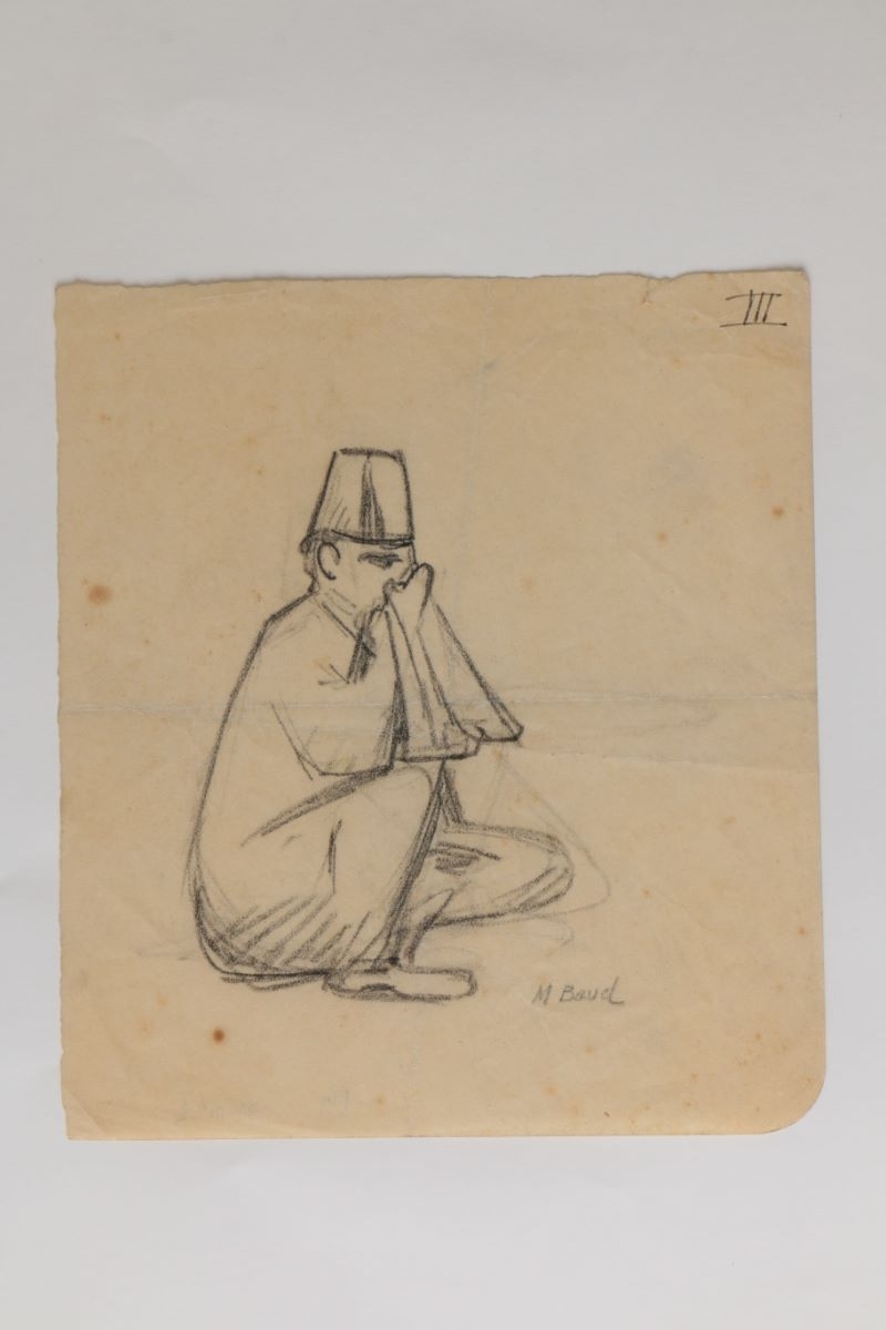 Egyptien assis (titre factice), Marcelle Baud, 20e siècle