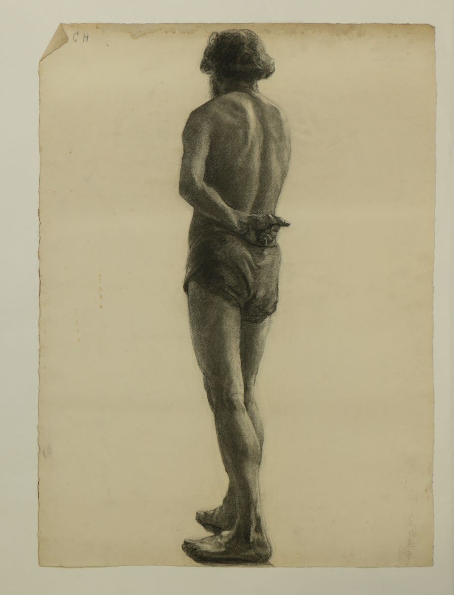 Académie Julian : dessin de modèle vivant masculin (titre factice)_0