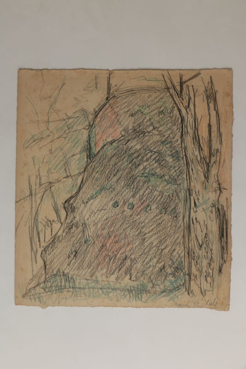 Le rocher de l’église troglodyte de Vals (titre factice), Marcelle Baud, 1973