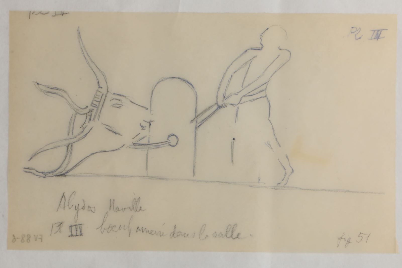 Boeuf amené dans la salle (titre manuscrit), Marcelle Baud, 20e siècle