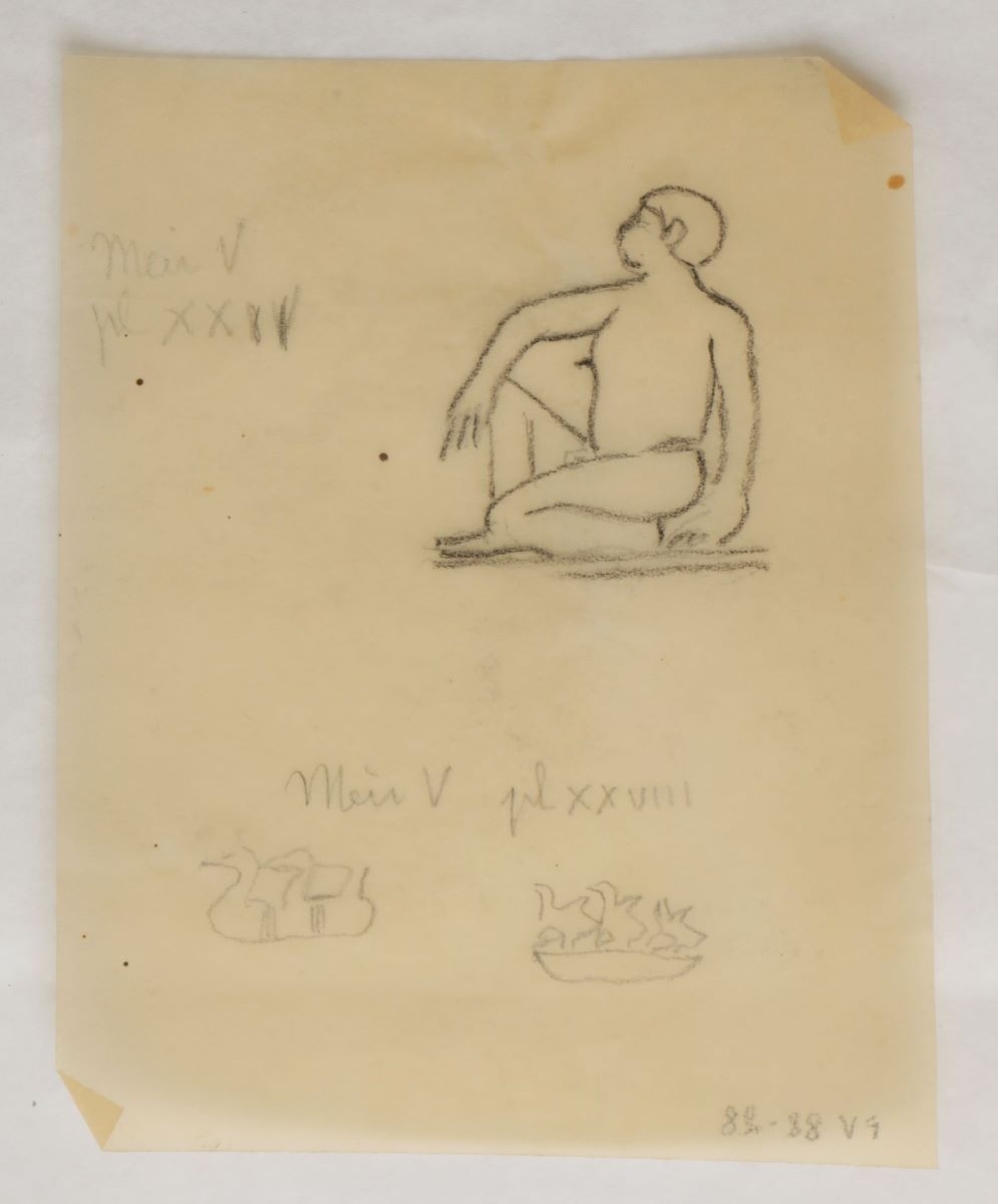 Homme assis (titre factice), Marcelle Baud, 20e siècle