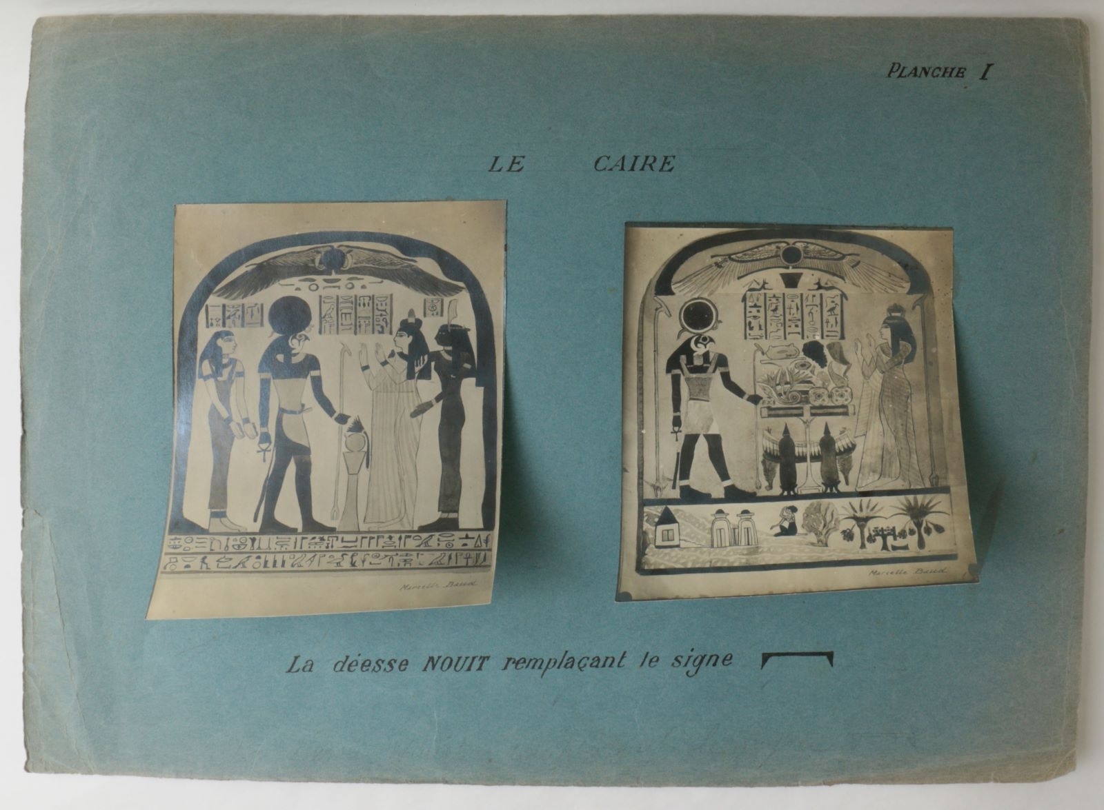 La déesse Nout remplaçant le signe "pt" (titre manuscrit), Marcelle Baud, 20e siècle
