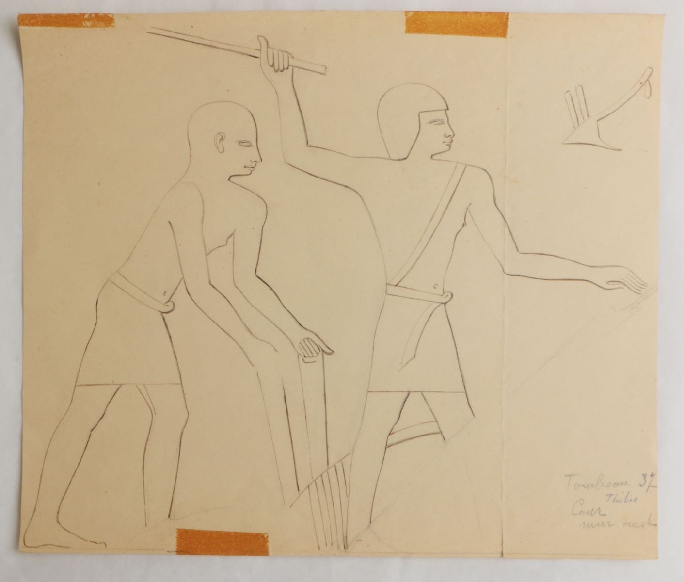 Décor représentant deux hommes (titre factice), Marcelle Baud, 20e siècle