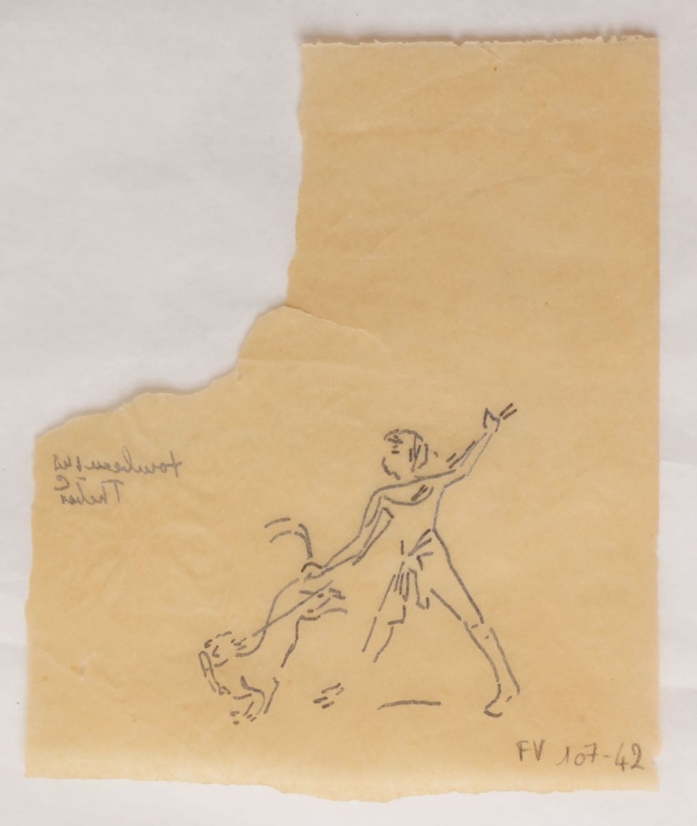 Personnage royal tuant un félin (titre factice)_1