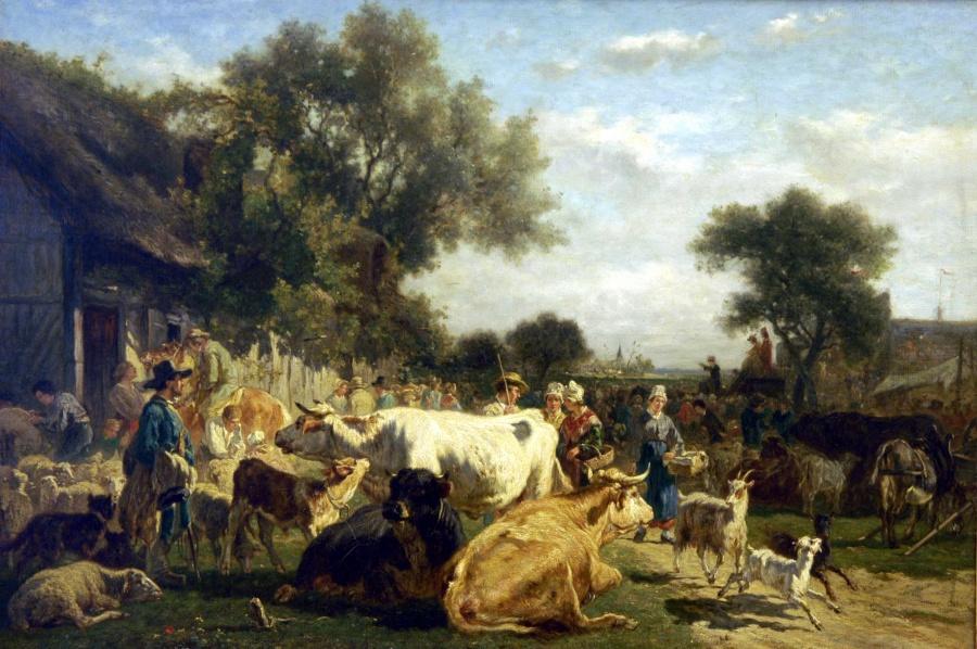 Foire au village, Émile Van Marcke, 1861