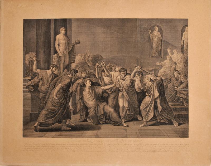 Jules César assassiné au milieu du Sénat, Jean Thouvenin, 1850 vers