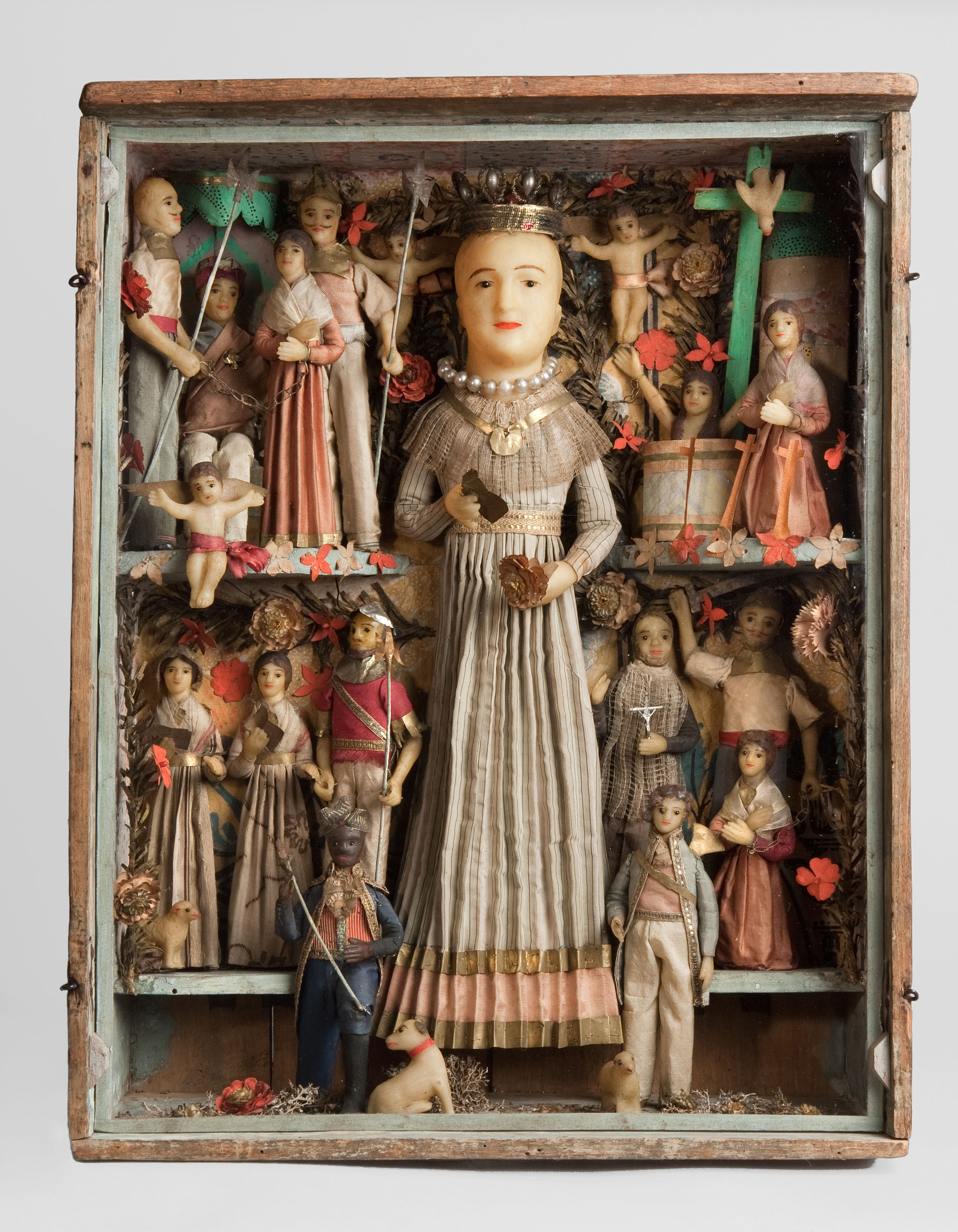 Boîte de colporteur de sainte Reine du XIXe siècle_0