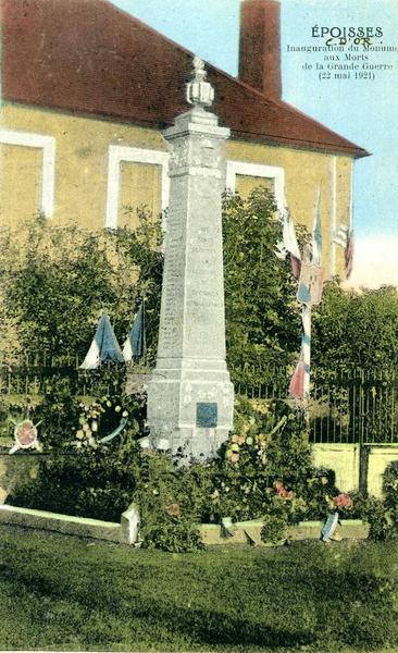 EPOISSES / Inauguration du Monument / aux Morts / de la Grande Guerre / (22 mai 1921, titre inscrit)_0