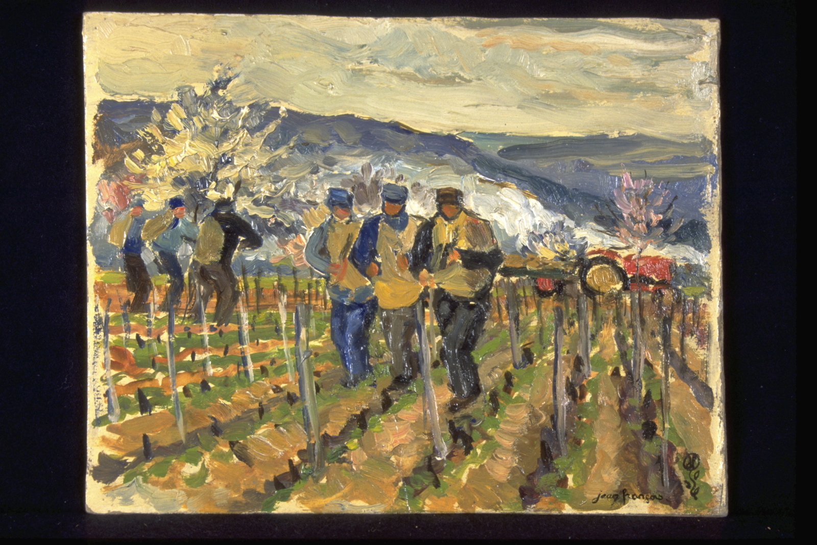 Epandage d’engrais Chenôve (titre inscrit, au verso), Jean François, 1958