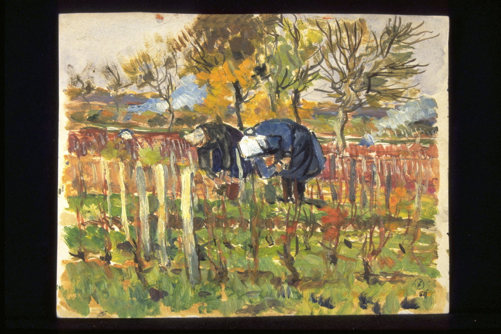 Automne travaux, taille d'automne à Morey (titre inscrit, au verso), Jean François, 1954